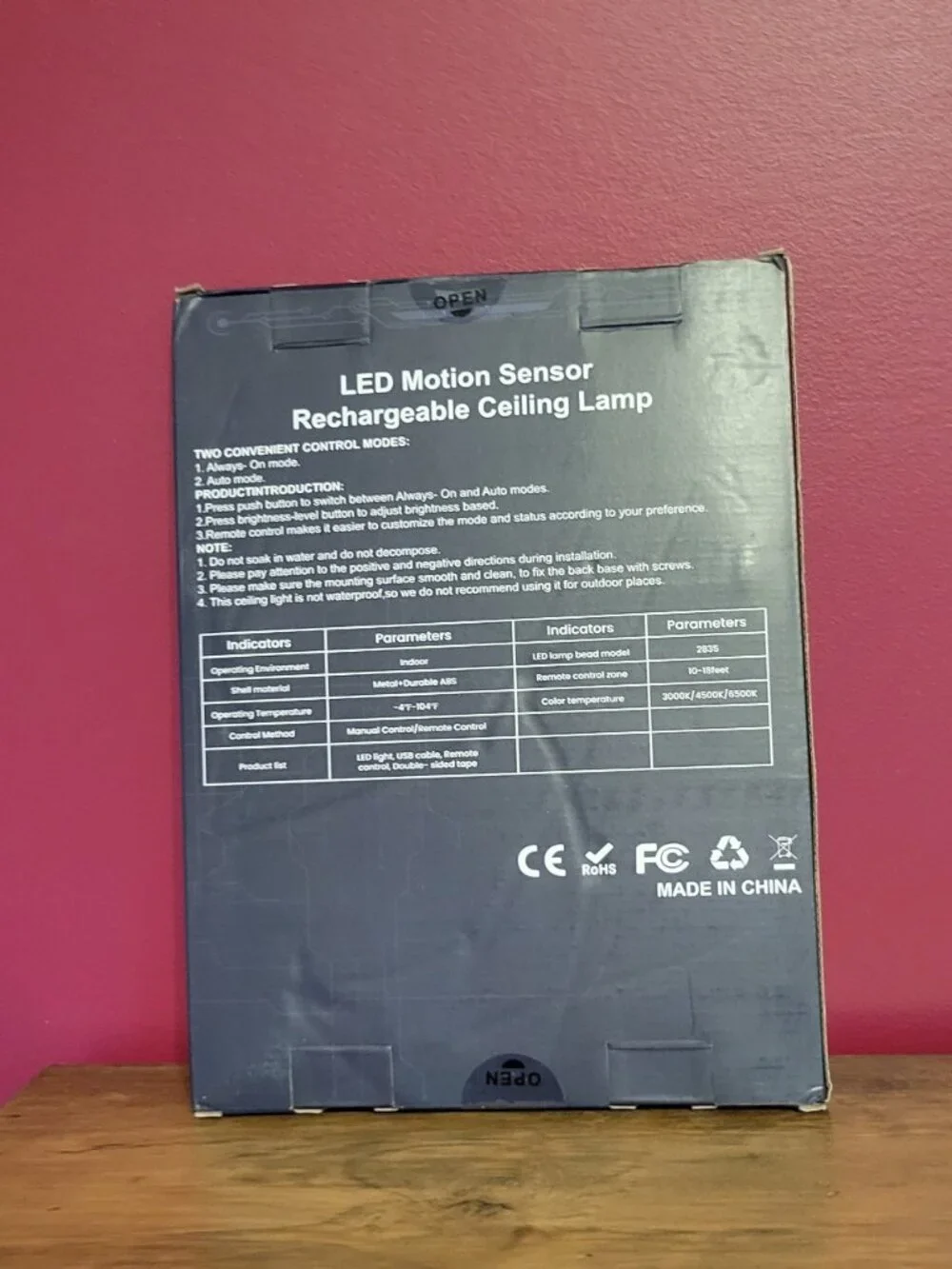 7'' Rechargeable Motion Sensor Closet Light Indoor, NIB
